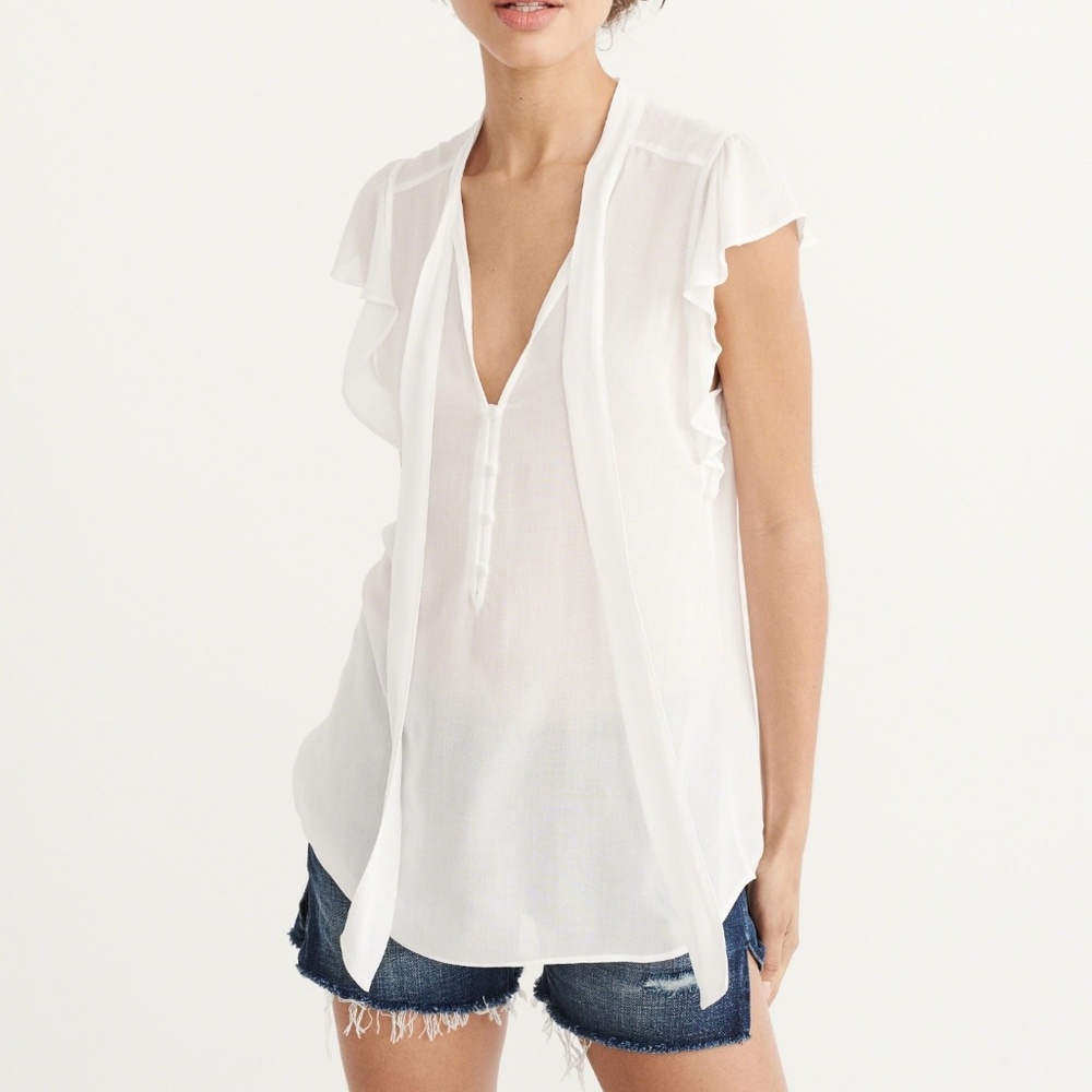 Ruffled Flutter Sleeve Blouse